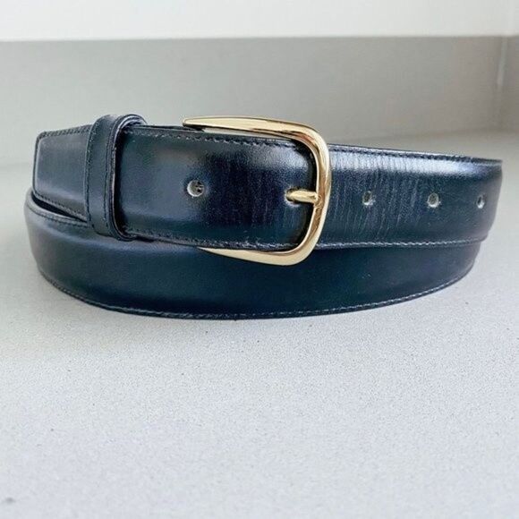Made in USA Men's Classic Vintage Black Genuine Leather Belt, Size 42 - Picture 1 of 6